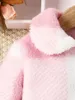 Rompers Fall Girl Outfit Pink Arctic Fluffy Coat Winter Casual Jacket Baby Clothing Warm Top Cute 231031