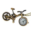 Pocket Watches Unisex Bicycle Pendant Necklace Quartz Watch Keychain Key Ring Holder Desktop Decor Fashion Male Birthday Gifts