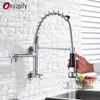 Robinets de cuisine Onyzpily robinet extractible chromé | Robinets muraux d'eau froide simples, Rotation à 360 degrés pulvérisateur double fonction 231030