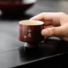 Tasses soucoupes théière en céramique japonaise rétro tasse à pied haut ménage aubépine rouge maître unique