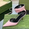 Moda Donna Sandali in pelle modello serpente Scarpe eleganti di design di lusso Casual Stringate a punta Scarpe con tacco alto da 8,5 cm Scarpe da fabbrica di alta qualità