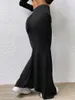 Skirts 2023 Sexy Irregular Women Summer Charm Long Skirt Slim Party Bodycon Maxi Black Casual Club Fishtail