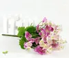 Fleurs décoratives 5 paquets de bourgeons d'orchidées artificielles en soie, feuilles pour la maison, mariage, bureau, décoration El, 60 têtes, 1 Bouquet