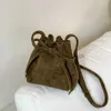 Bolsas de ombro camurça bolsa balde de alta qualidade bolsa de alma designer bolsa de corpo cruzado bolsa de cordão plissada feminina bagcatlin_fashion_bags