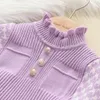 Mädchen Kleider Bär Führer Herbst Winter Kleid 48Y Kinder Prinzessin Party Pullover Gestrickte Weihnachten Kostüm Baby Mädchen Kleidung 231030