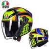 AA Designer Helmet Full Face Open Face Motorcycle Agv K5 Double Lens Half Helmet Male Safety Helmet Running Helmet Big Fish Eating Small F YI-BF5H