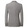 Męskie garnitury Blazery plus rozmiar 6xl 7xl 8xl Casual Striped Suit Wysokiej jakości Kurtka biznesowa Kurtka wiosenna jesienna odzież wierzchnia marka Khaki Gray 231030