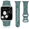 Floralgraverat band för Apple Watch 41/40/38 Maskros blommönster Silikonrem för IWATCH 8/7/6/5/4/3/SE