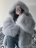 Womens Fur Faux Coat in Fashion Hooded Solid Color Jacket Elegant Tops Temperament Style Winter Pending Streetwear Women 231031