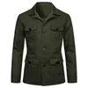 Men's Jackets Cotton Linen Cargo Men 2023 Multi Pockets Outdoor Jacket Coat Spring Fashion Causal Streetwear Work Outwear 231031