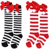 Chaussettes de sport hiver automne enfants genou haute filles mignon coton noël grand nœud doux princesse enfants longue Tube Socken pour 7-12 ans