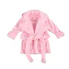 Pajamas Citgeett 1-6Y Autumn Winter Kids Girls Bathrobe Sleepwear Solid Fur Long Sleeve Turn Down Collar Pocket Robes 3 Colors 231031