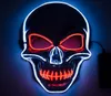 2022 Ny Halloween -färg LED Cold Light Skull Mask for Woman and Man Py Skull Glow Mask White Orange Luminous Mask Cosplay6249922