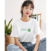 Kvinnors T-skjortor Toyouth Women T-shirt 2023 Summer Short Sleeve O Neck Loose Tees Shine Flower Print Pure Cotton Comfort Casual Bottom Tops