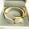 Bangle Stainless Steel Bracelets White Heart Cubic Zircon Charm For Women Green Crystal Bracelet Female Jewelry