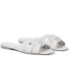 Pantofola da donna di design Sandali con diapositive in pelle Sandali da spiaggia da donna all'aperto Pantofole casual Scarpe da passeggio confortevoli