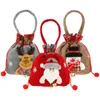 Christmas Decorations 3Pcs Gift Doll Bags With Drawstring Large Capacity Candy Cute Santa Snowman Moose Reusable