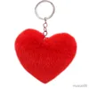 Chaîne de téléphone portable Creative Saint Valentin en forme de coeur Hairball Porte-clés Imitation Lapin Hairball Love Bag Pendentif Pendentif de voiture en peluche R231031