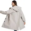 Damskie okopy płaszcze kobiety płaszcz przeciwdeszczowy Wodoodporny deszczowy wiatrak z kapturem na zewnątrz długa aktywna odzież wierzchnia
