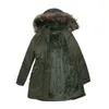 Women's Trench Coats Winter Coat Parka Detachable Plush Pluffy Collar Hat Mid-Length Hooded Warm Quilted Ladies Jacket Overcoat