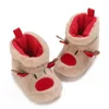 Laarzen Suefunskry Baby Baby Fleece Sneeuw Zachte Kerst Elanden Booties Winter Warm Peuter Antislip Wieg Schoenen 0-18Months