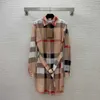 Vestidos casuais básicos designer mulheres vestido outono e inverno vestidos lapelas mangas compridas nova moda roupas contraste cor xadrez impressão design simples worldd hhgz