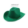 Berets St Patrick Day Hat Green Beard Hat مع مشبك شامروك شامروك الأيرلندي الاحتفال بالاحتفال بحفلة رعاة البقر الإكسسوارات