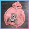 Luxurys Designers Women Hoodies Lady S Fashion Hoodie Leng Sleeved Pink Pullover Womens Sweatshirt Embroid Bear Brand AnimalsPrin248T