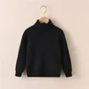 Pullover Autumn Winter Sweater Boys Fleece Knit Kids Warm Darm Casual Turtleneck Baby Tops Kids S Bottom Sirt 231031