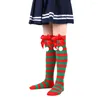 Chaussettes de sport hiver automne enfants genou haute filles mignon coton noël grand nœud doux princesse enfants longue Tube Socken pour 7-12 ans