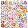 50pcs-packかわいいプリンセスステッカー荷物用ウォーターボトル用ビニールステッカーラップトップカープランナースクラップブッキング電話Macドアウォールデカール