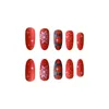 False Nails Christmas Red Round Head Press On Ultra-flexible Long Lasting Fake For Professional Nail Art Salon Supply