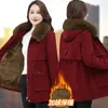 Trenchs de femmes Parker pardessus coton manteau rembourré mi-longueur veste d'hiver ajouter velours épaissi garder col de fourrure au chaud 2023