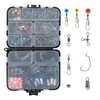 170pcs/lot Fishing Tackle Box set with Fishing Hooks,Weights,Jig Heads,O-Rings, Barrel Swivels,Fastlock Snaps Saltwater FishingFishing Lures