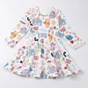 Dancewear Girls Fall Winter Zoobies Characters Print Long Sleeve Dress 231031