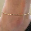 Anklets Fashion Gold Thin Chain Ankle Charm Anklet Len Armband Fot smycken justerbara armband för kvinnor accessoarer213o