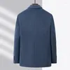 Herrdräkter 2023 Autumn Winter Men Blue Brun Black Woolen Blend Blazers notched Collar Design skräddarsydd kostym Jacka Male Tweed Outfits