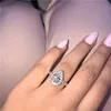 choucong Lovers Promise Ring комплект грушевидной огранки 5A циркон из стерлингового серебра 925 пробы обручальное кольцо для женщин Jewelry288j