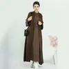 Etnische kleding Katoen Linnen Abaya Kimono Turkije Moslim Lange Hijab Jurk Abaya's Voor Vrouwen Dubai Effen Kaftan Oufits Ramadan Eid Islamitisch