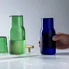 Nova garrafa de água de vidro com copo de vidro conjunto jarra de cabeceira noite copo de água copos frasco drinkware pote para leite chá