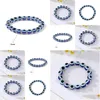 Urok bransoletki 8 mm 10 mm Blue Evil Eye Bransoletka Turcja Oczy życzenia ręcznie robione damskie żywice z koraliki Brzeczenie Elastyczne bransoletki Biżuteria DEL DH3D2