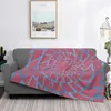 Blankets Untitled Selling Custom Print Flannel Soft Blanket Abstract Geometric Op Art Blue Pink