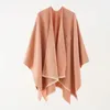 Scarves Women Cashmere Feel Shawl Coat Lady Winter Cape with Band Spring Autumn Retro Cardigan Classic Simple Cloak Soft Large Blanket 231031