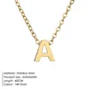 eManco Goldfarbene Halskette mit Initialen-Charm, Edelstahl, 26 englische Initialen, Alphabet-Anhänger, Namenskette, Initialen-Halskette, Modeschmuck, Halskettenschmuck