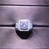 Vecalon Solitaire большое мужское кольцо из стерлингового серебра 925 пробы 3 карата 5A с цирконием cz Promise обручальное кольцо для мужчин кольца для папы Gift274G