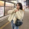 Women's Fur Faux Autumn Winter 2023 Korean Lamb Wool Coat Short Thicked Imitation Youth Rex Rabbit Hair Jackets 231030