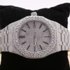 Montre-bracelet en diamant Moissanite pour hommes, flambant neuve, de haute qualité, en or glacé, originale, personnalisée, Hip Hop, CM75, arrivée 2024