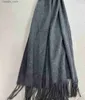 Scarves Hooded staff scarf Dark gray pure wool scarf Sheep wool water ripple solid color worsted scarf size 70x200cm Q231031