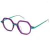 Okulary przeciwsłoneczne ramy bilety optiacl fantazyjne cukierki Kolor octan z metalowym kwadratowym okulą okularów rama mężczyzn mężczyzn na receptę okulary okulary okulary