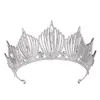 Princess Crown Wedding Bridal Syrenka Król królowa barokowa złota kryształowa korona opaska urodzinowa Kobiety biżuteria do włosów tiara dla dziewcząt W3161